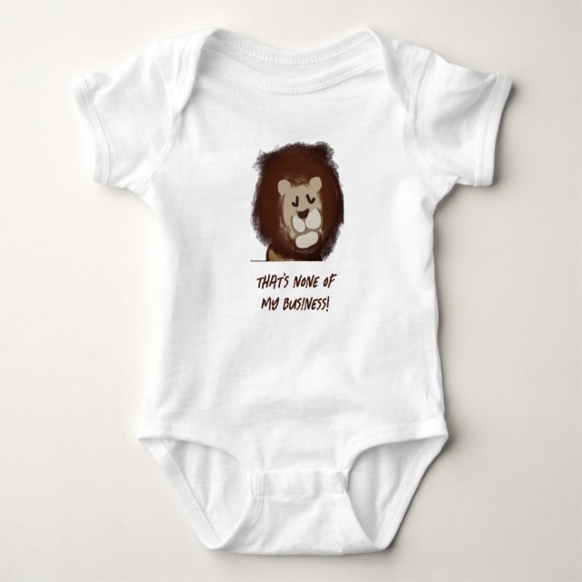 Meditating Lion Baby Bodysuit (Front)