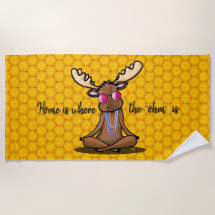 Meditating Moose Boho KiniArt Beach Towel