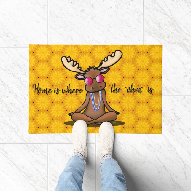 Meditating Moose KiniArt Doormat (Indoor)