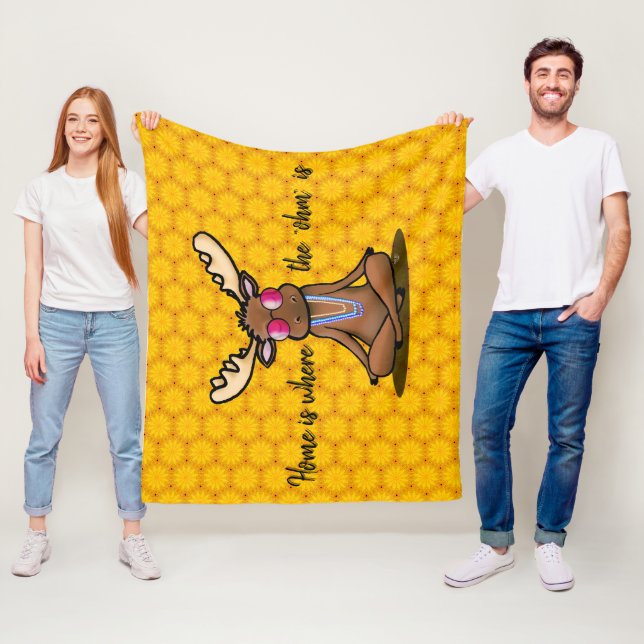 Meditating Moose KiniArt Fleece Blanket (In Situ)