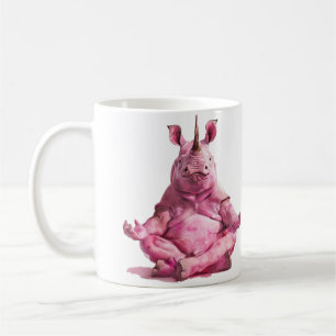 Meditating Pink Rhino  Coffee Mug