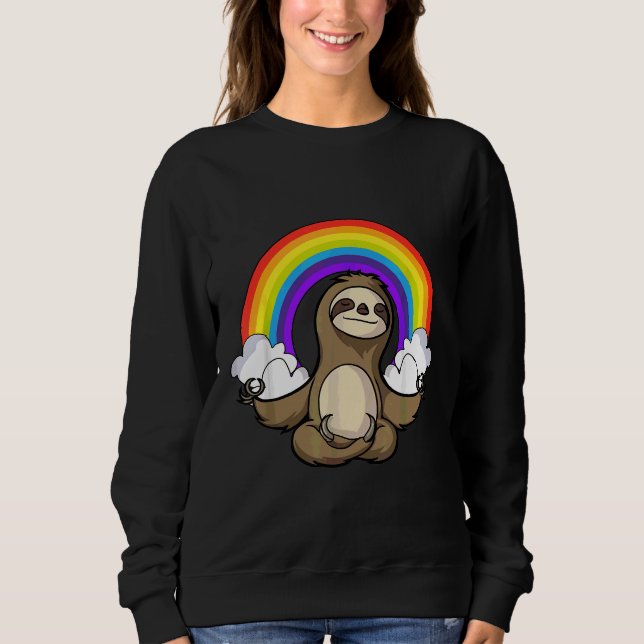 Meditating Rainbow Sloth Sweatshirt (Front)