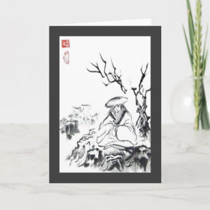 Meditating Samurai Greeting Card