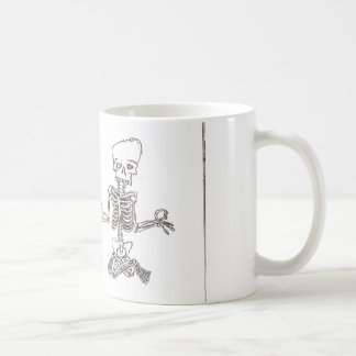 meditating skeleton coffee mug