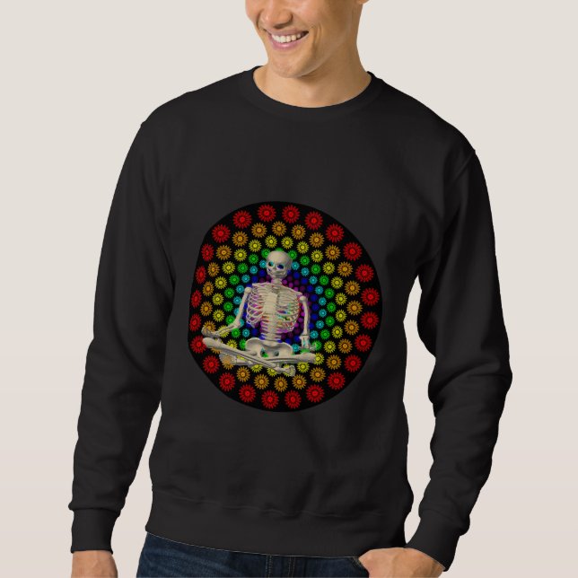 Meditating Skeleton Sweatshirt (Front)