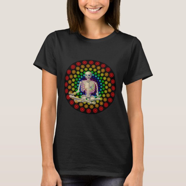 Meditating Skeleton T-Shirt (Front)