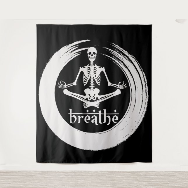 Meditating Skeleton Tapestry (Front)