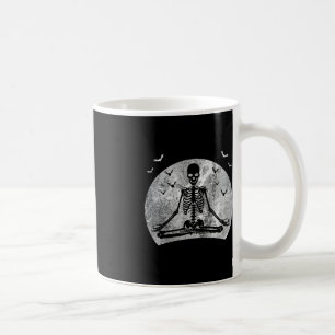 Meditating Skeleton Yoga Lover Halloween Moon Cost Coffee Mug