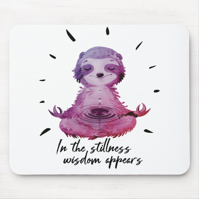 Meditating Sloth Mouse Pad (Front)