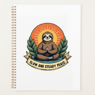 Meditating Sloth Vintage Relaxed Humor Design 2 Planner