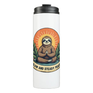 Meditating Sloth Vintage Relaxed Humor Design 2 Thermal Tumbler