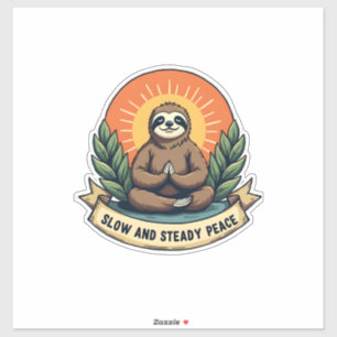 Meditating Sloth Vintage Relaxed Humour Design 2