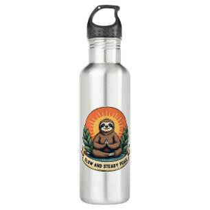 Meditating Sloth Vintage Relaxed Humour Design 2 710 Ml Water Bottle