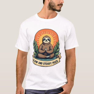 Meditating Sloth Vintage Relaxed Humour Design 2 T-Shirt