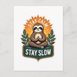 Meditating Sloth Vintage Relaxed Mind T-Shirt 2 Postcard