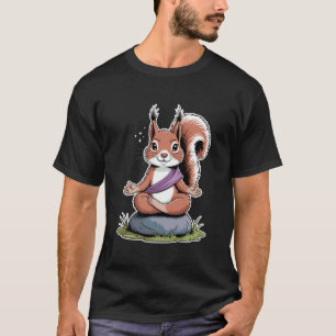 Meditating Squirrel Yoga Zen Vibes T-Shirt