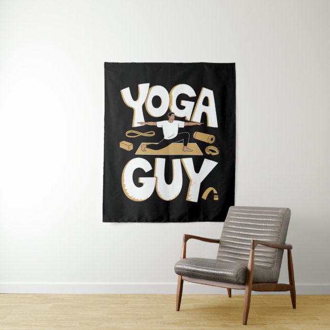 Meditating Stick Man Meditation Tapestry (In Situ)