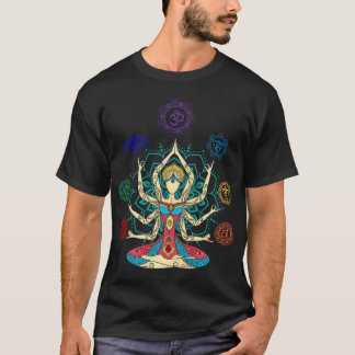 Meditating with the Seven Chakras On Lotus Flower T-Shirt