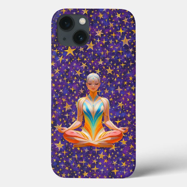 Meditating woman & irregular star patterns -  Case-Mate iPhone case (Back)