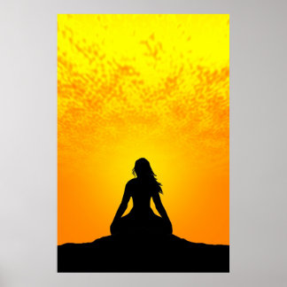 Meditating woman poster