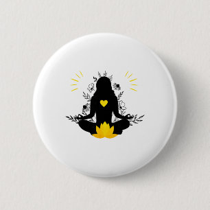 Meditating Woman Yoga Spirituality Mindfulness Pea 6 Cm Round Badge