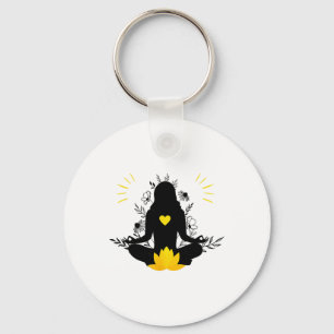 Meditating Woman Yoga Spirituality Mindfulness Pea Key Ring