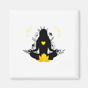 Meditating Woman Yoga Spirituality Mindfulness Pea Magnet