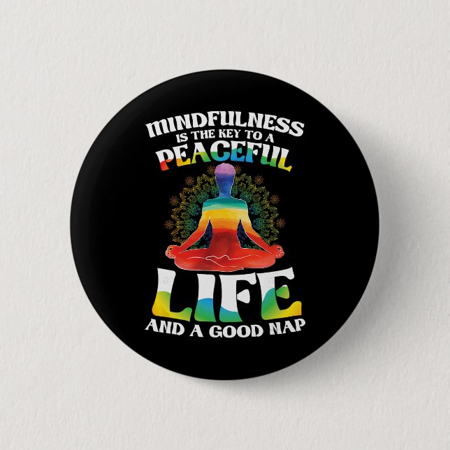 Meditation  6 cm round badge (Front)