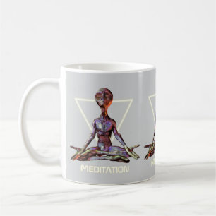 Meditation. Alien in tranquil pose Coffee Mug