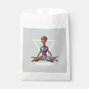 Meditation. Alien in tranquil pose Favour Bag