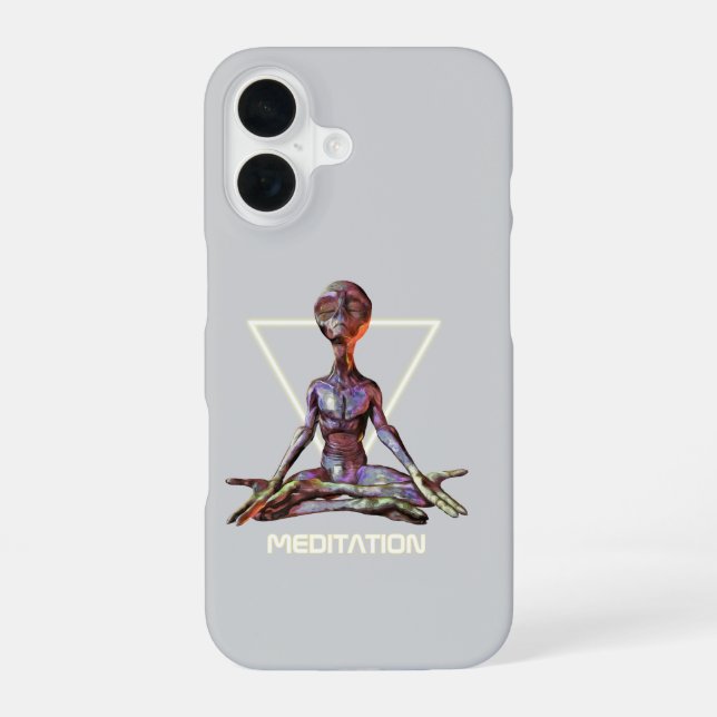 Meditation. Alien in tranquil pose iPhone 16 Case (Back)