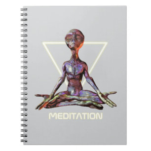 Meditation. Alien in tranquil pose Notebook