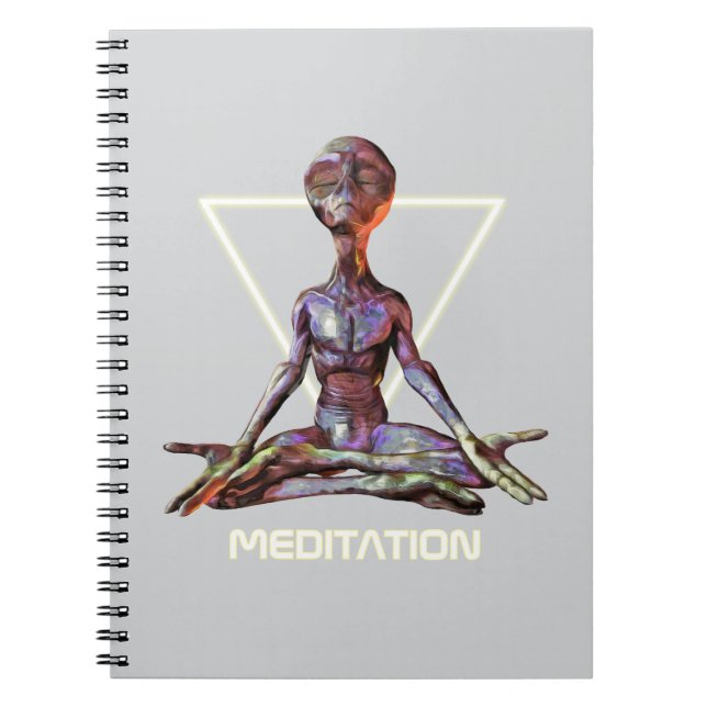 Meditation. Alien in tranquil pose Notebook (Front)