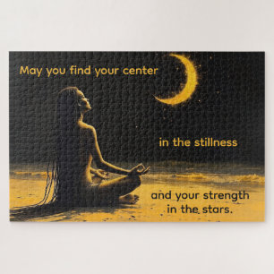 Meditation Art and Inspirational Quote Jigsaw Puzzle