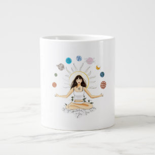 Meditation art large coffee mug