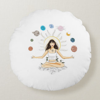 Meditation art round cushion