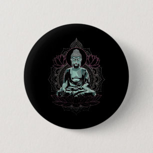 Meditation Buddha 6 Cm Round Badge