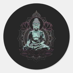 Meditation Buddha Classic Round Sticker