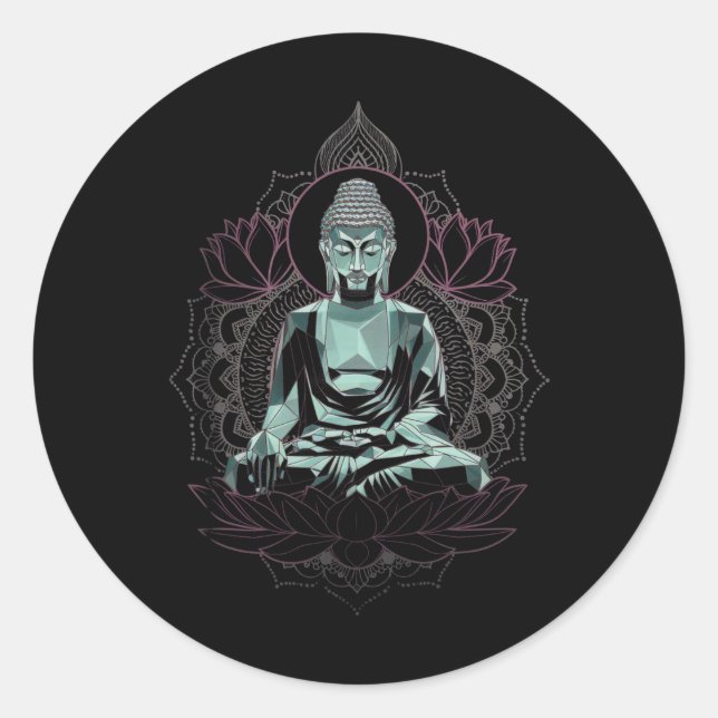 Meditation Buddha  Classic Round Sticker (Front)