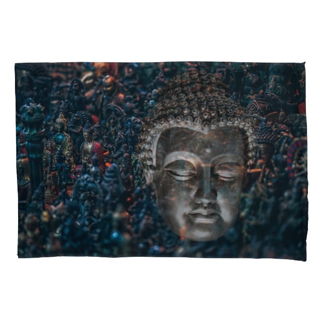 Meditation Buddha with and without background Pillowcase (Front-Left)