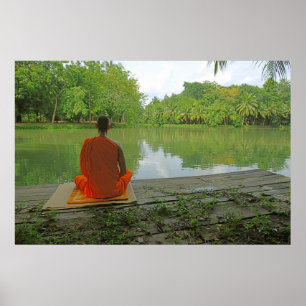 meditation by the lake poster