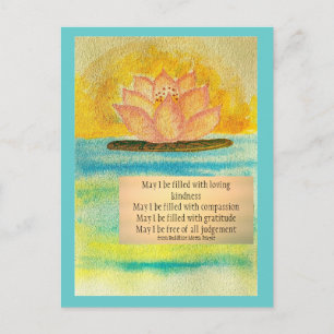 Meditation Card/ Buddhist Metta prayer Postcard