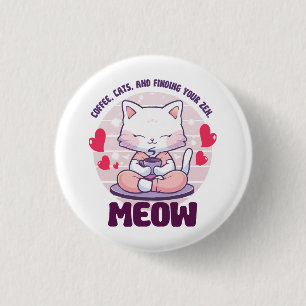 Meditation cat - Kawaii cat 3 Cm Round Badge