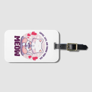 Meditation cat - Kawaii cat Luggage Tag