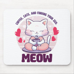 Meditation cat - Kawaii cat Mouse Pad