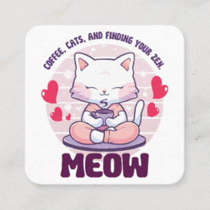 Meditation cat - Kawaii cat Square Business Card