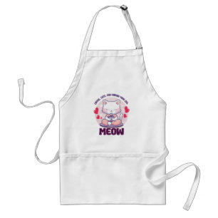 Meditation cat  - Kawaii cat  Standard Apron