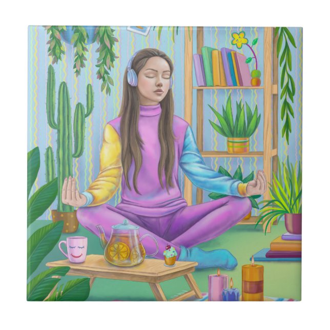 Meditation Ceramic Tile (Front)