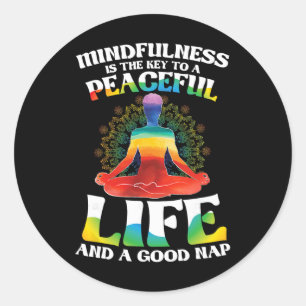 Meditation classic round sticker