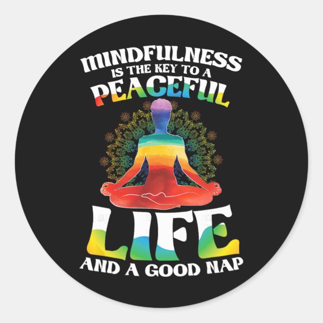 Meditation  classic round sticker (Front)